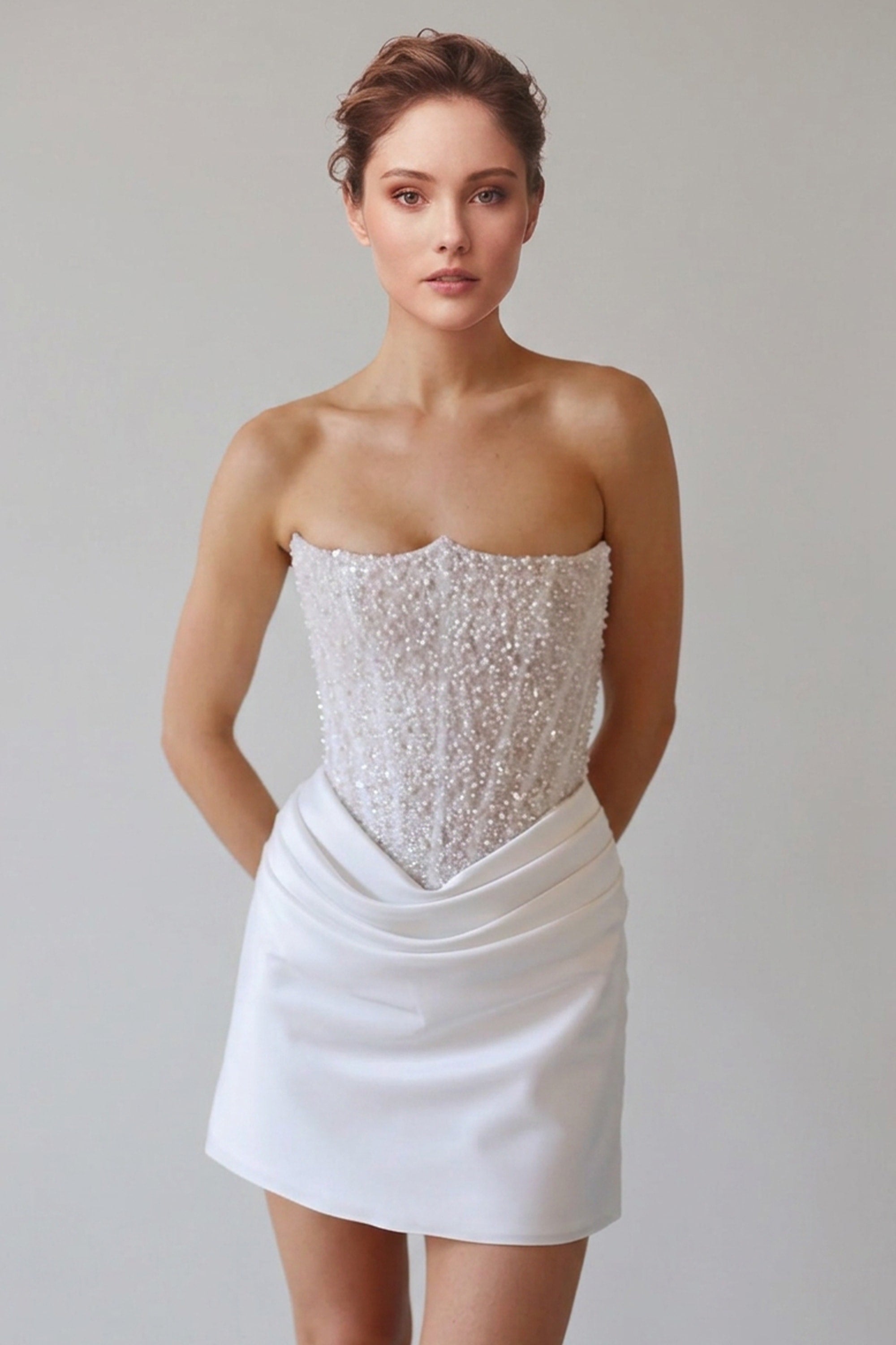 Iris Strapless Beaded Mini Dress | JewelClues