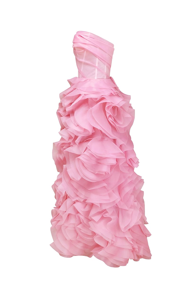 Harper Pink Strapless Maxi Dress | Jewelclues