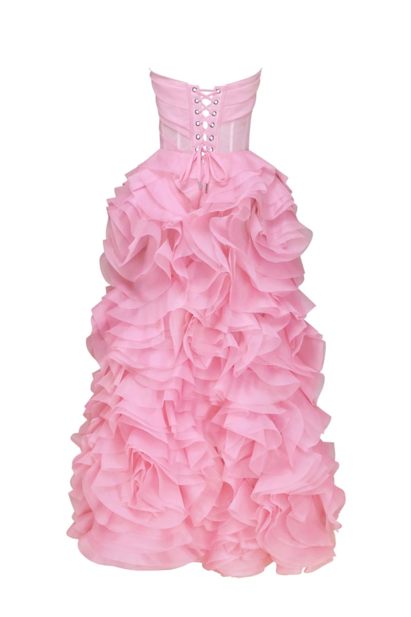 Harper Pink Strapless Maxi Dress | Jewelclues