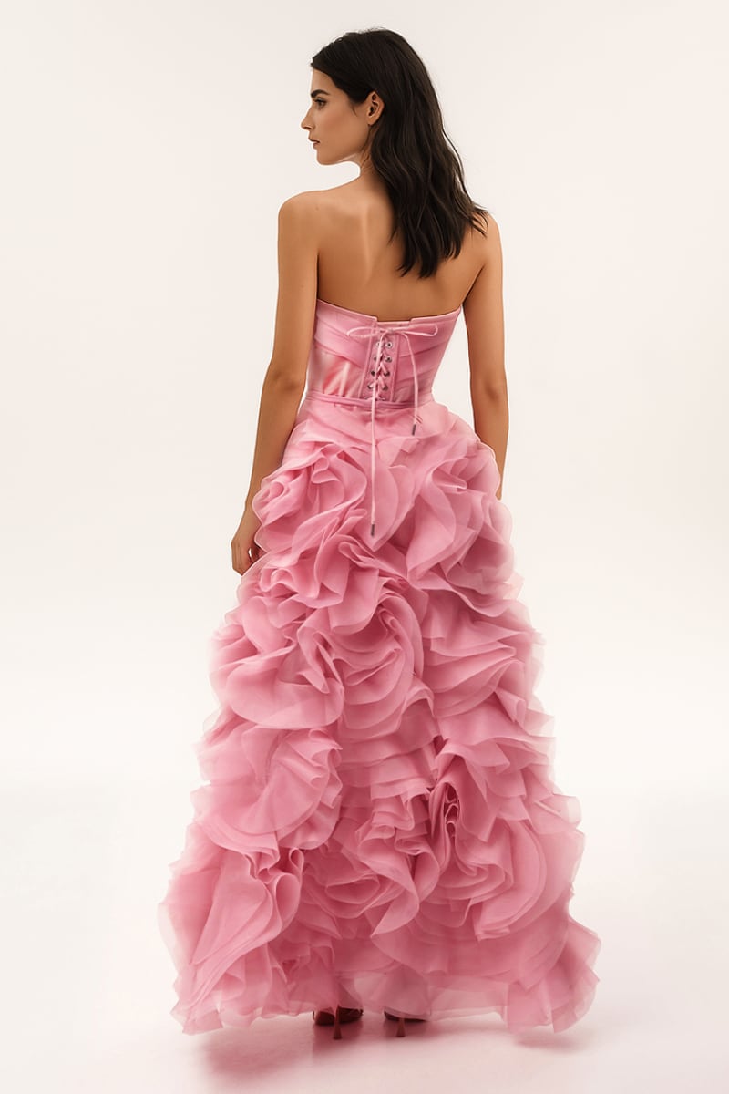 Harper Pink Strapless Maxi Dress | Jewelclues