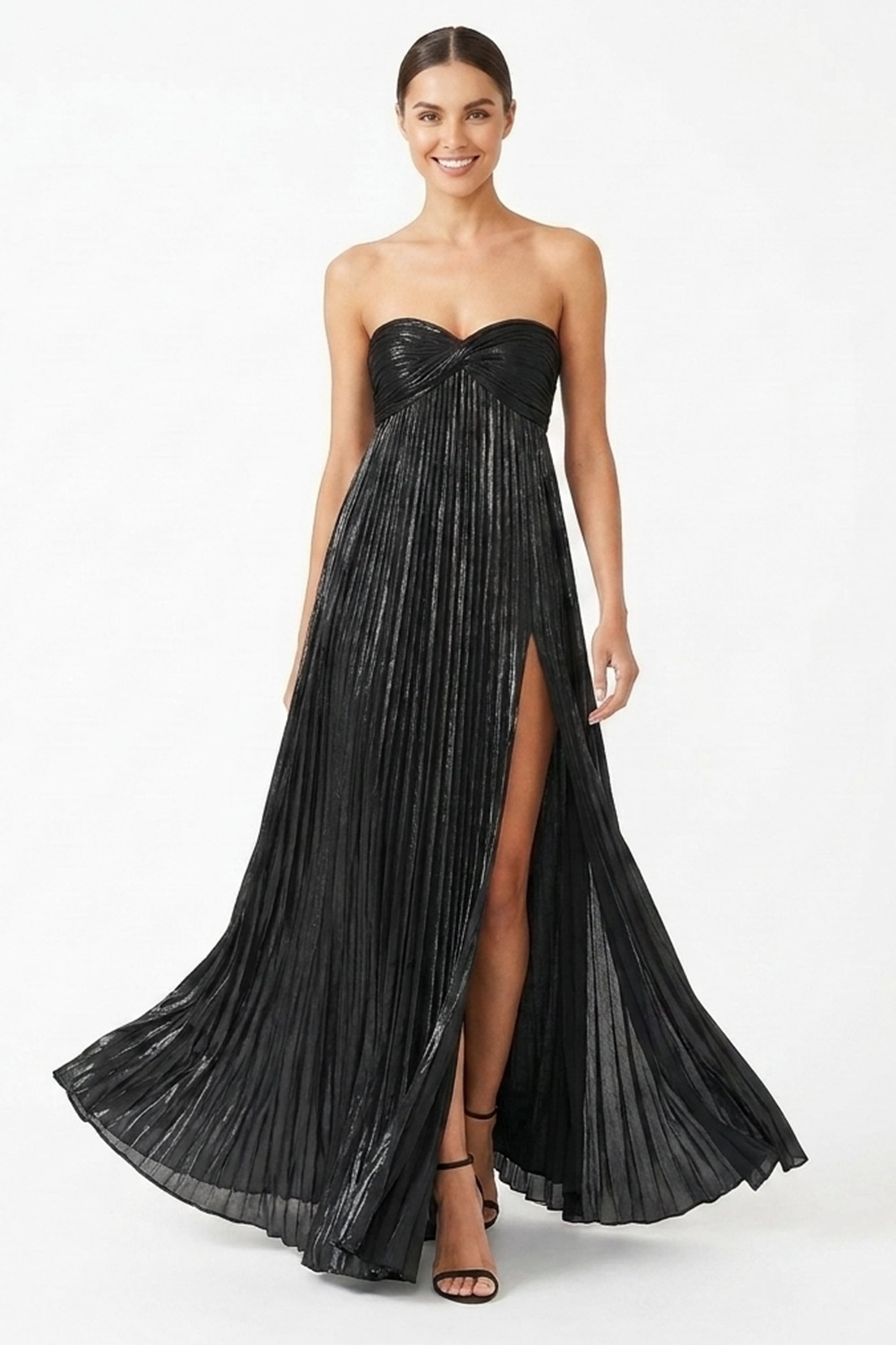 Adeline Strapless Evening Gown | JewelClues #color_black