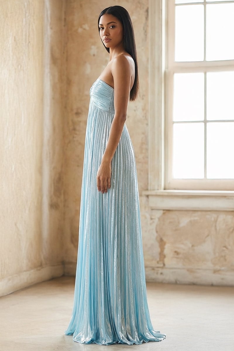 Adeline Strapless Evening Gown | JewelClues #color_sky blue
