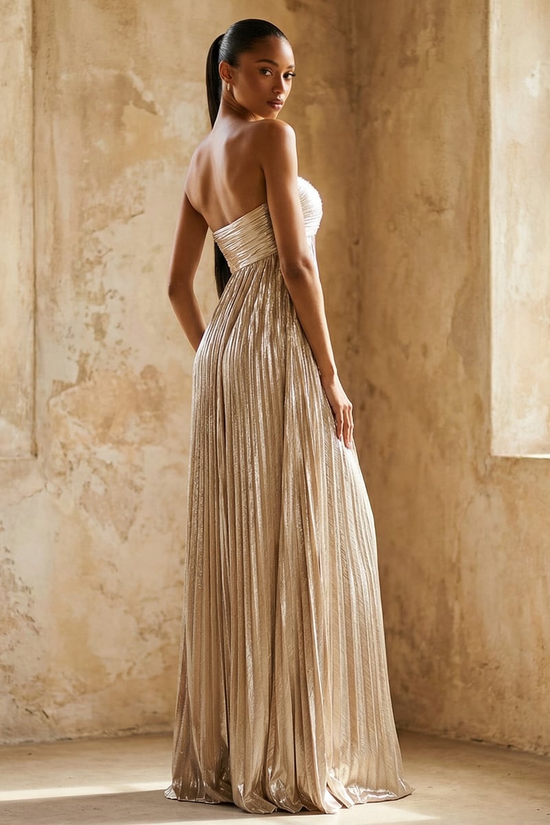Adeline Strapless Evening Gown | JewelClues #color_champagne