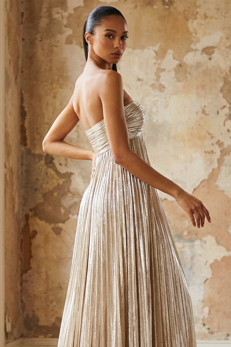 Adeline Strapless Evening Gown | JewelClues #color_champagne