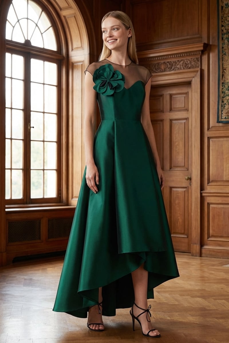 Adrianna High-Low Satin Gown | JewelClues