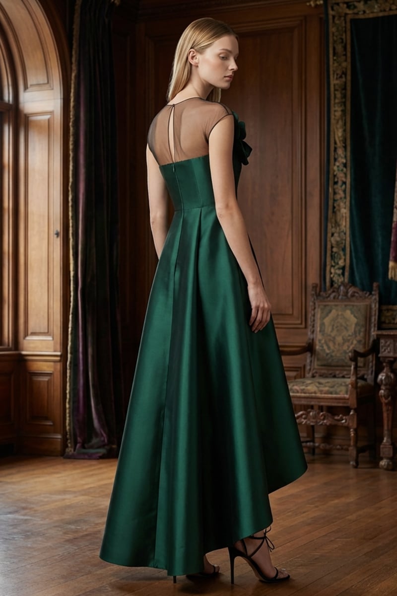 Adrianna High-Low Satin Gown | JewelClues