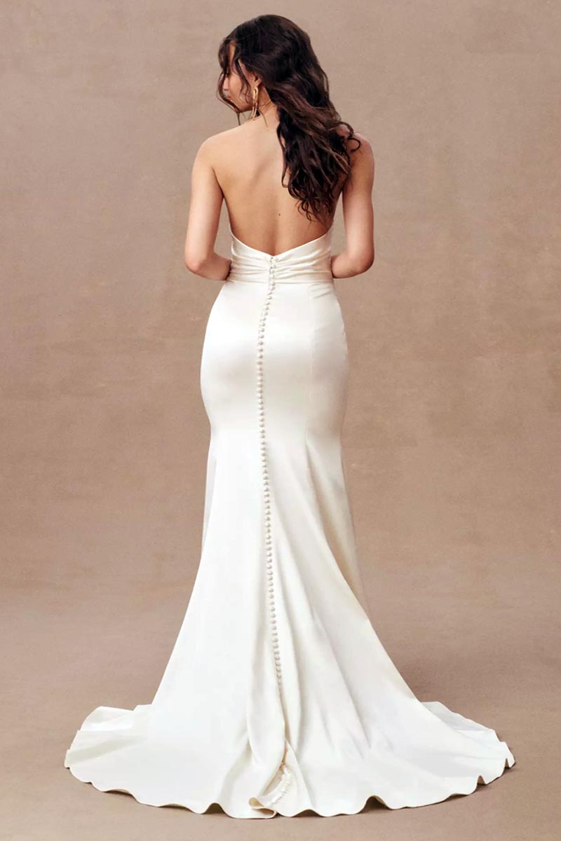 Alastair Strapless Satin Mermaid Wedding Dress | Jewelclues