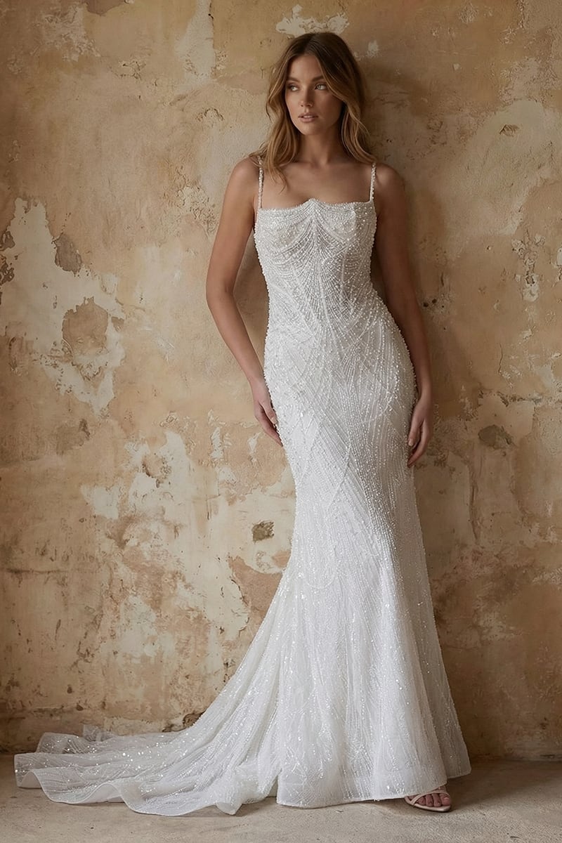 Alexander Pearl Beaded Couture Wedding Gown | JewelClues