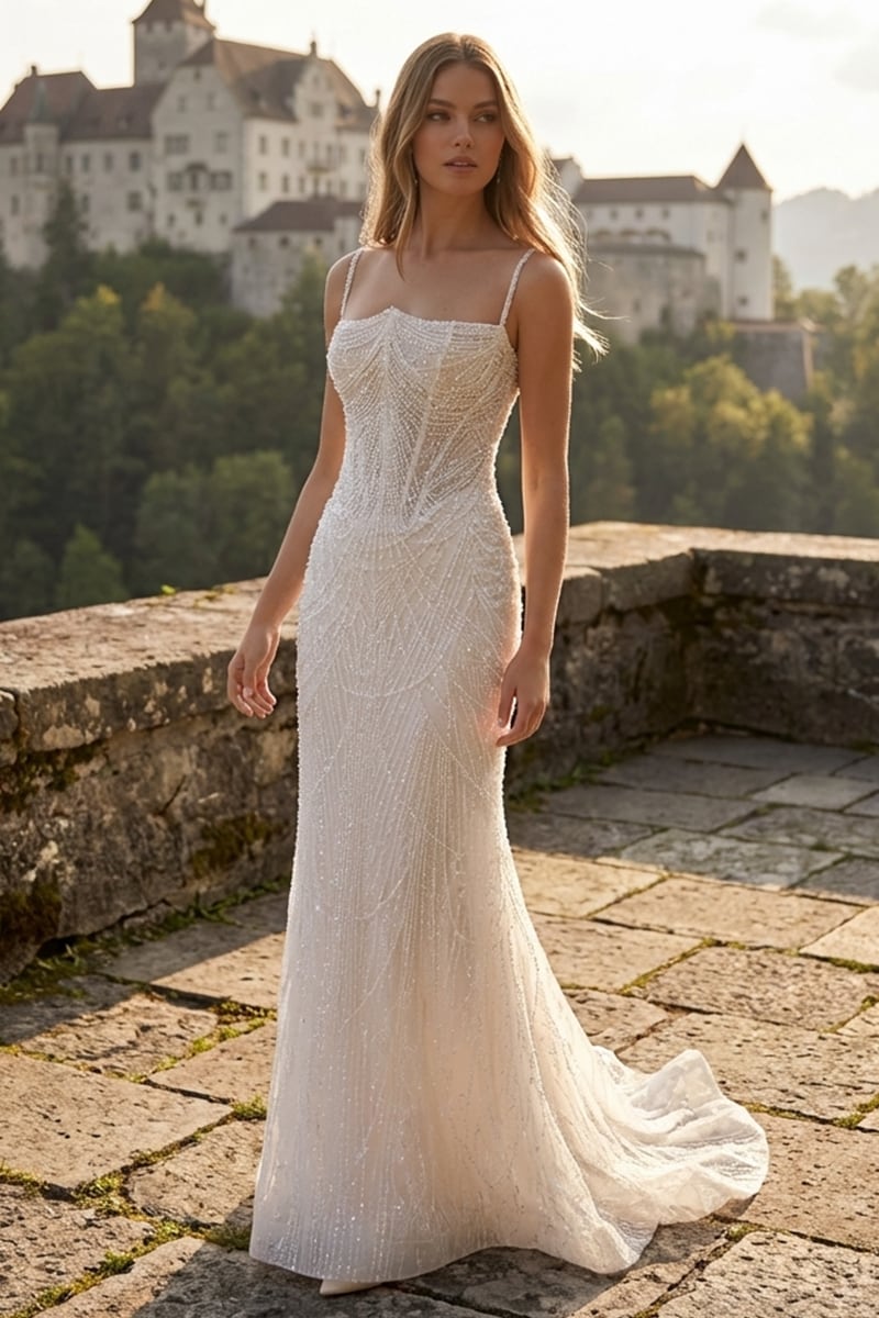 Alexander Pearl Beaded Couture Wedding Gown | Jewelclues