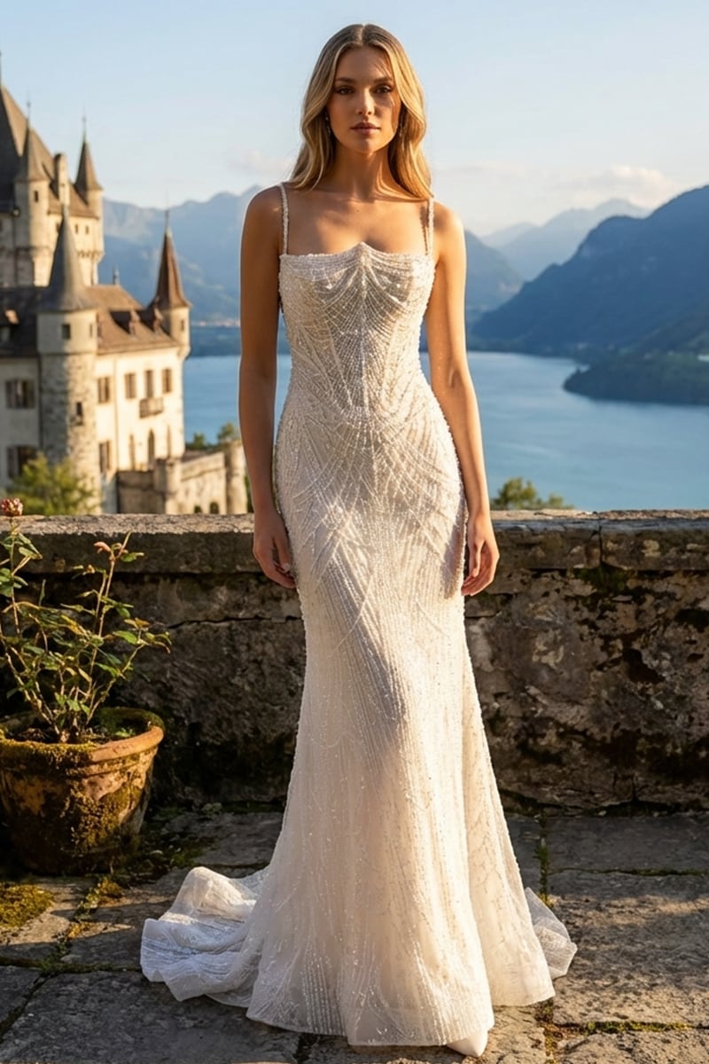 Alexander Pearl Beaded Couture Wedding Gown | Jewelclues