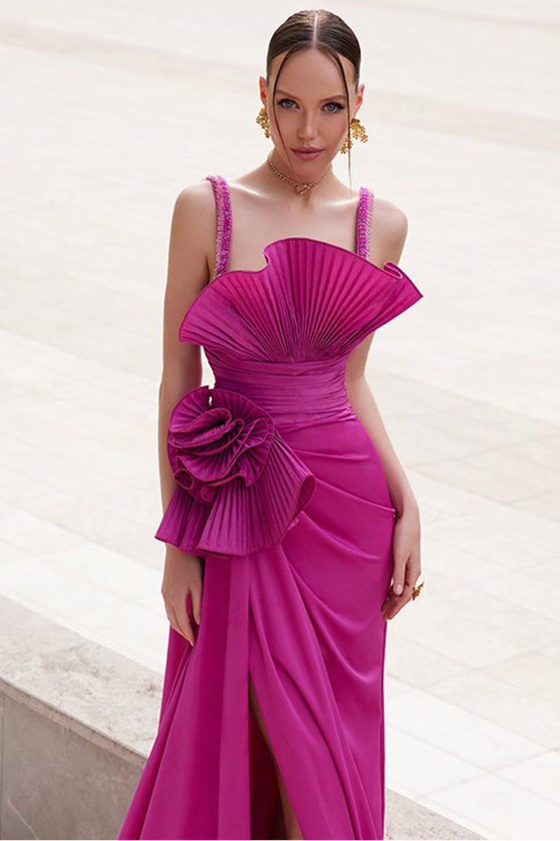 Alexandra Ruffled Maxi Dress | Jewelclues #color_fuchsia