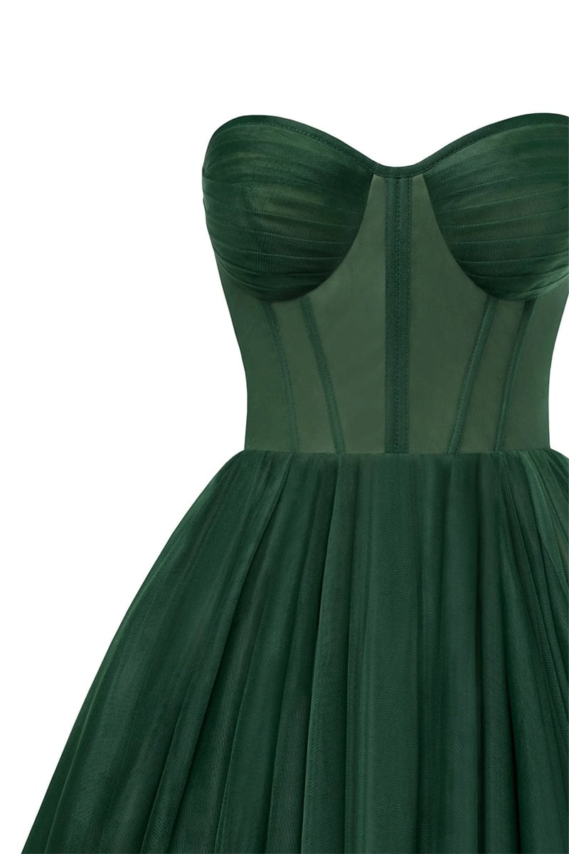 All For Love Strapless Tulle Midi Dress | Jewelclues | #color_green