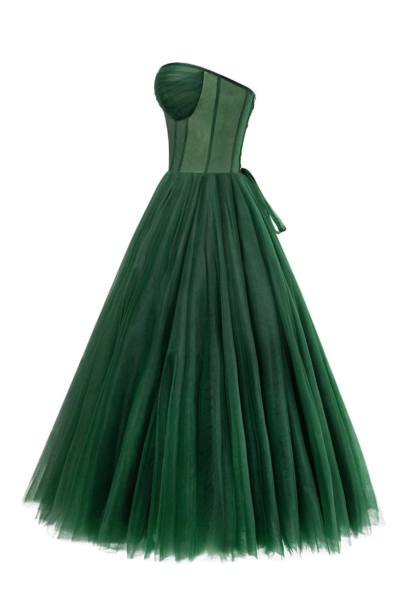 All For Love Strapless Tulle Midi Dress | Jewelclues | #color_green