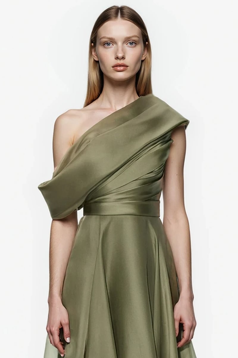 Althea One-Shoulder Draped Gown | Jewelclues