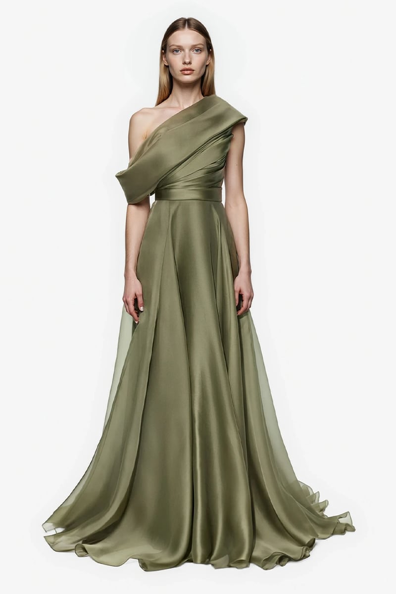 Althea One-Shoulder Draped Gown | Made-To-Order | JewelClues