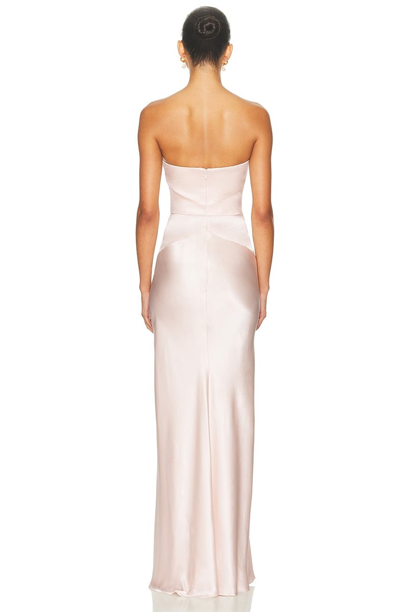 Amara Strapless Satin Gown | JewelClues #color_blush