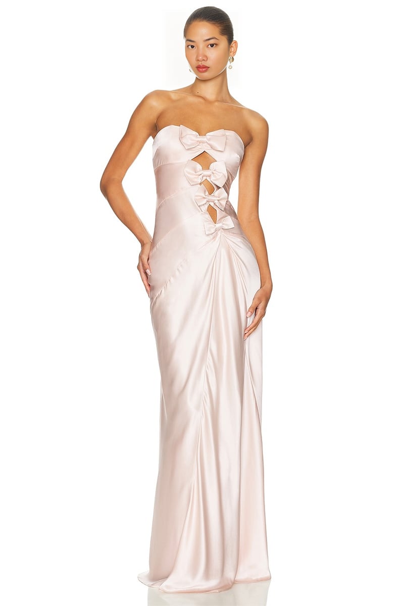 Amara Strapless Satin Gown | JewelClues #color_blush