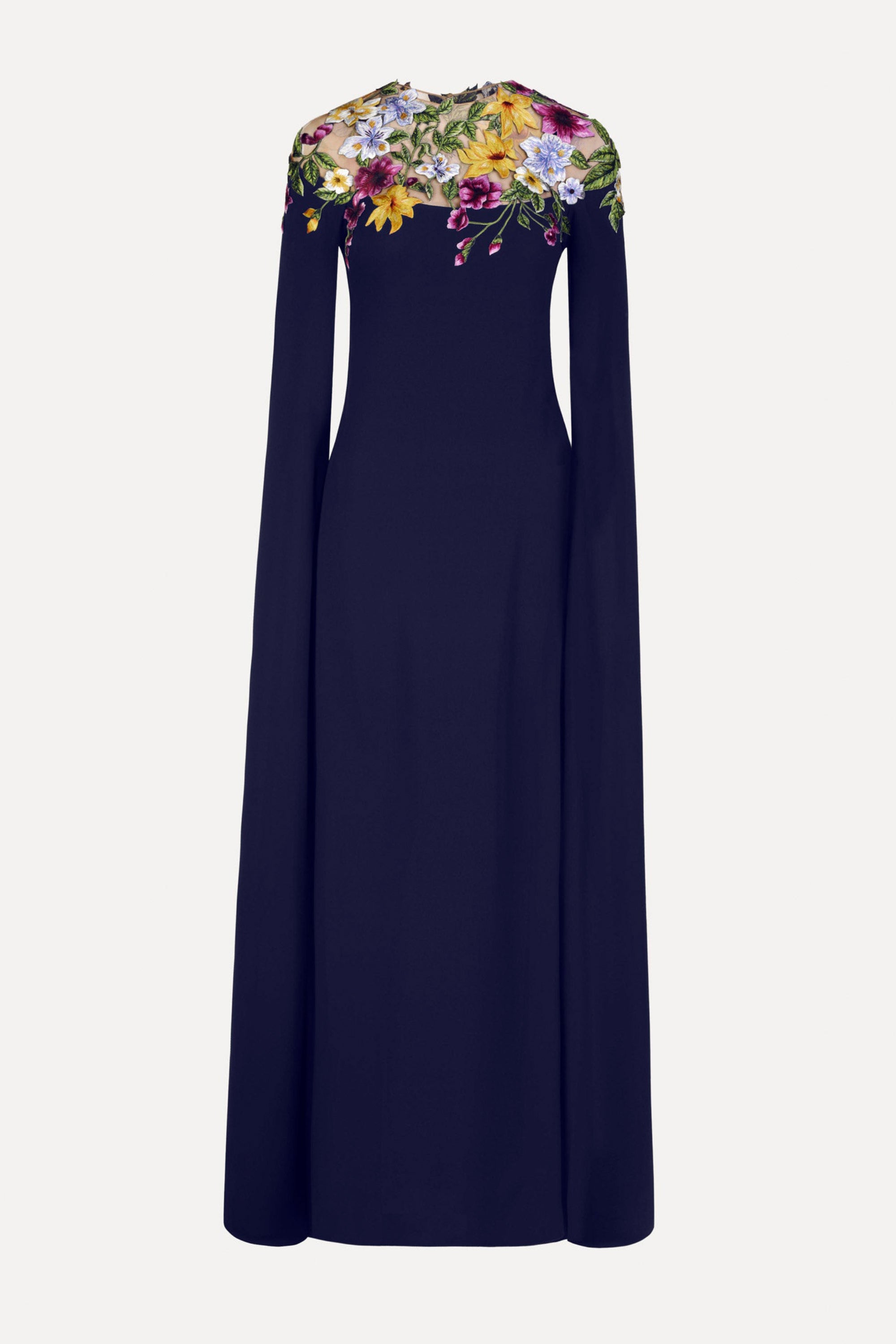 Ambrosia Cape Silk-Blend Gown| JewelClues