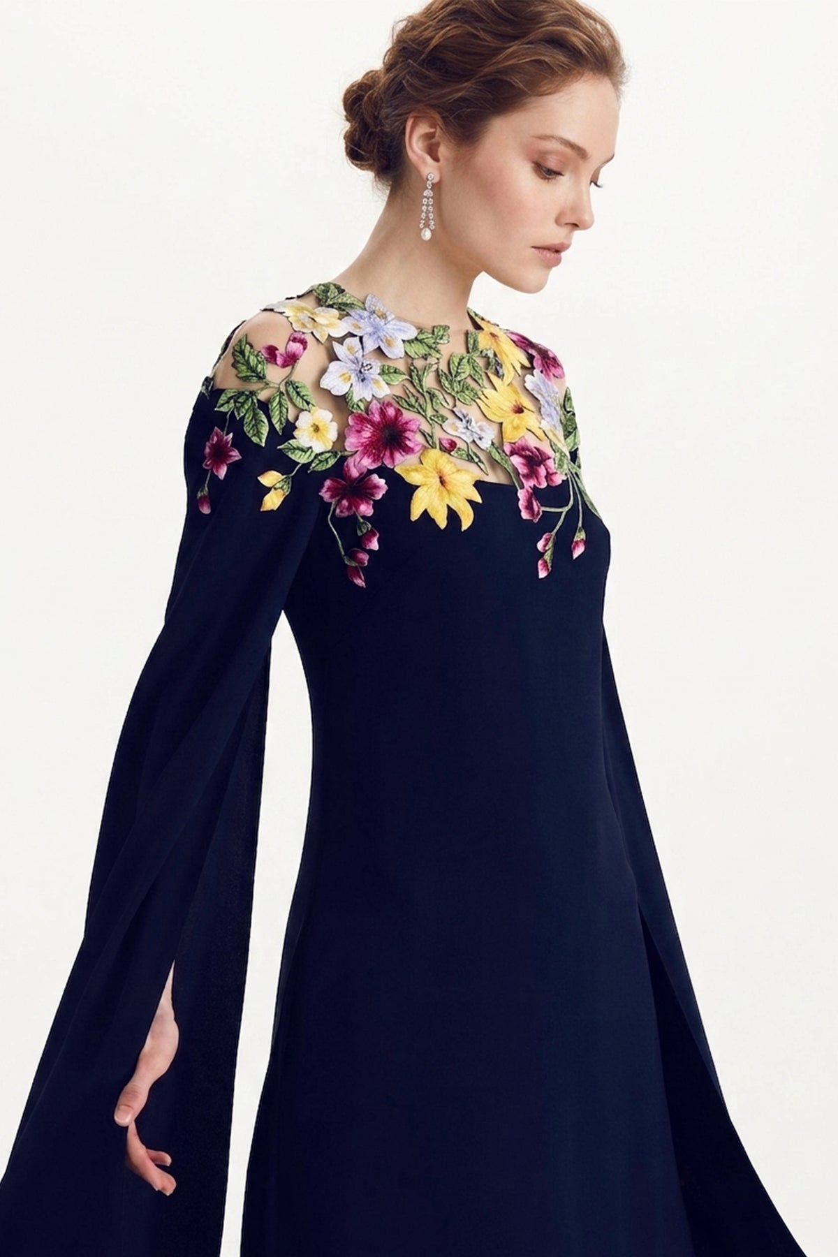 Ambrosia Cape Silk-Blend Gown| JewelClues