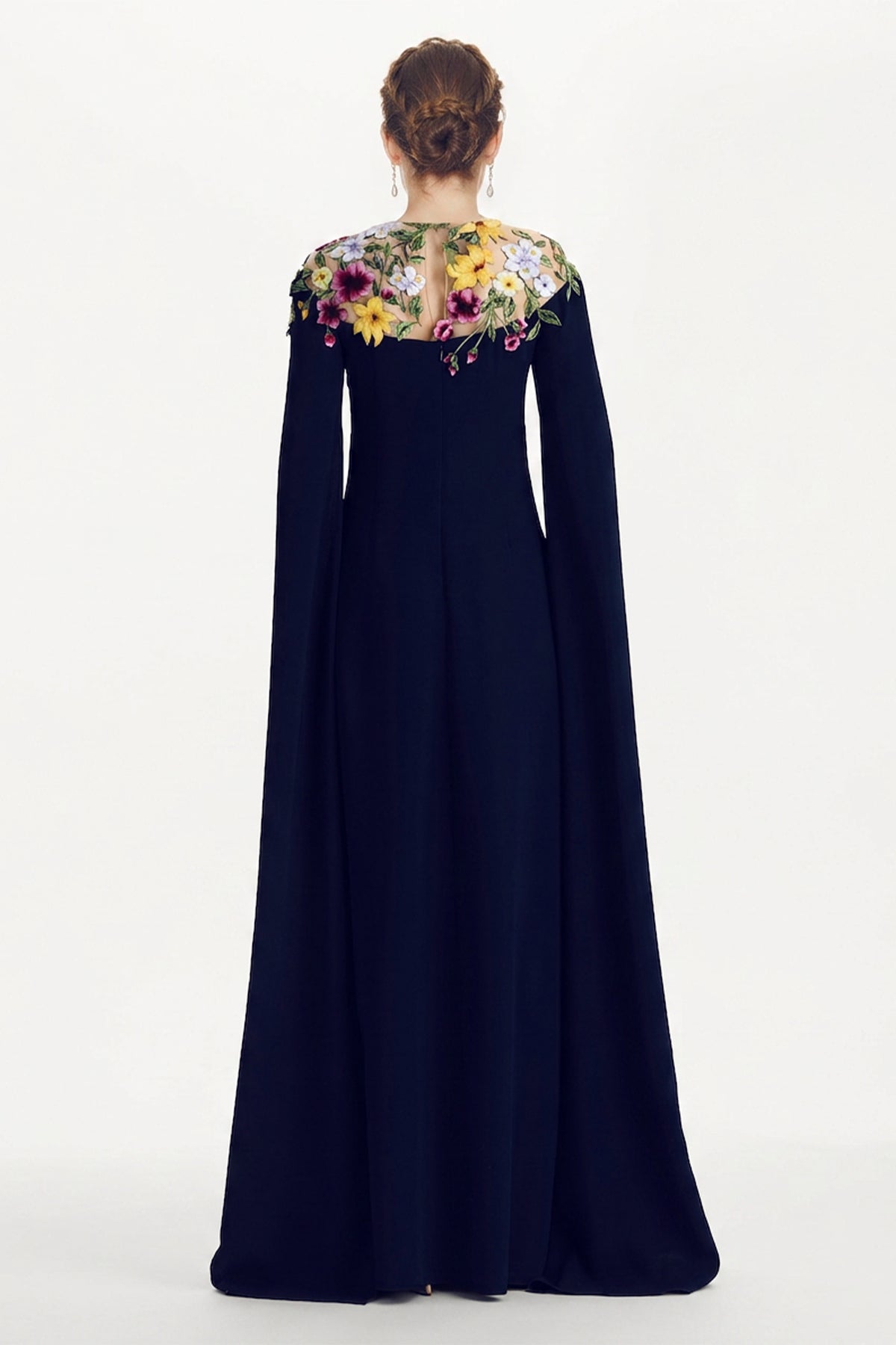 Ambrosia Cape Silk-Blend Gown| JewelClues