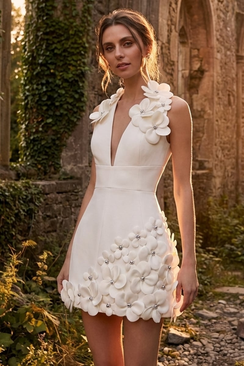 Amorette 3D Floral Mini Dress | JewelClues