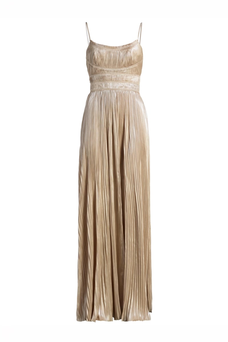 Anastasia Pleated Satin Gown | JewelClues