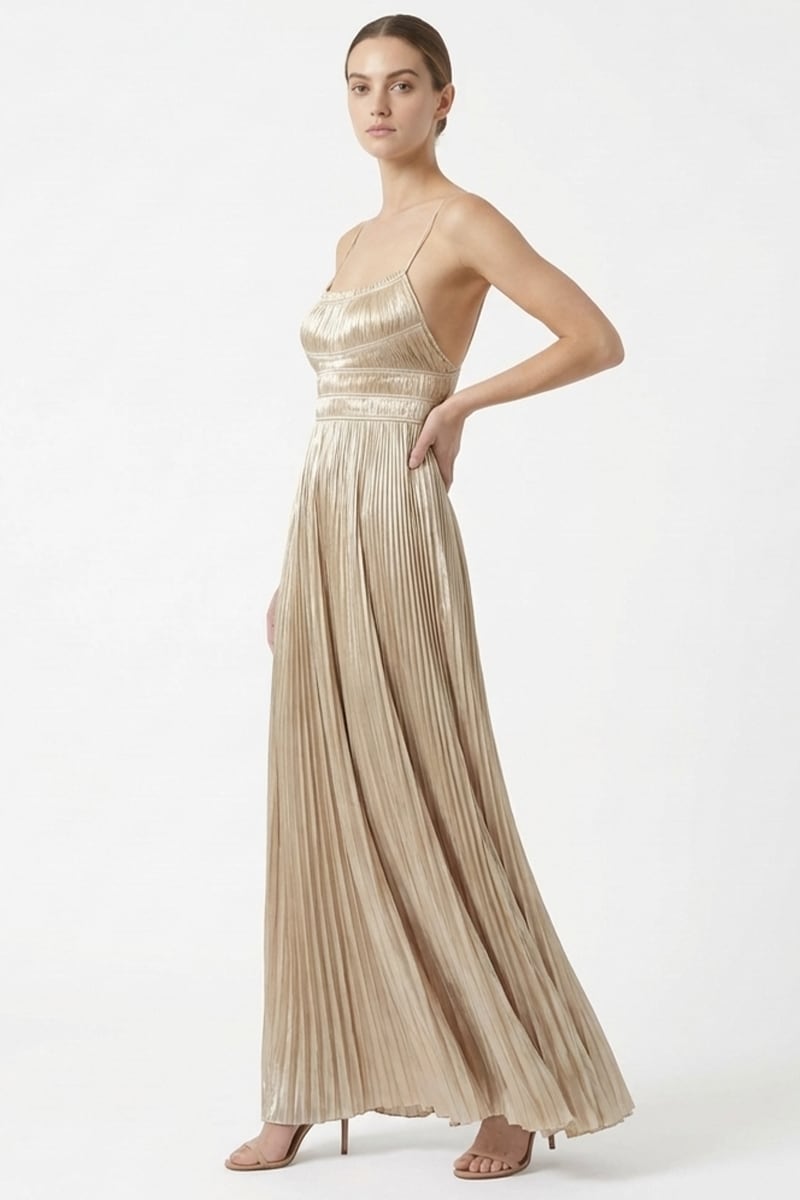 Anastasia Pleated Satin Gown | JewelClues