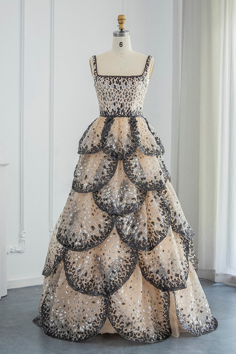 Anouk Tiered Sequin Couture Gown | Jewelclues