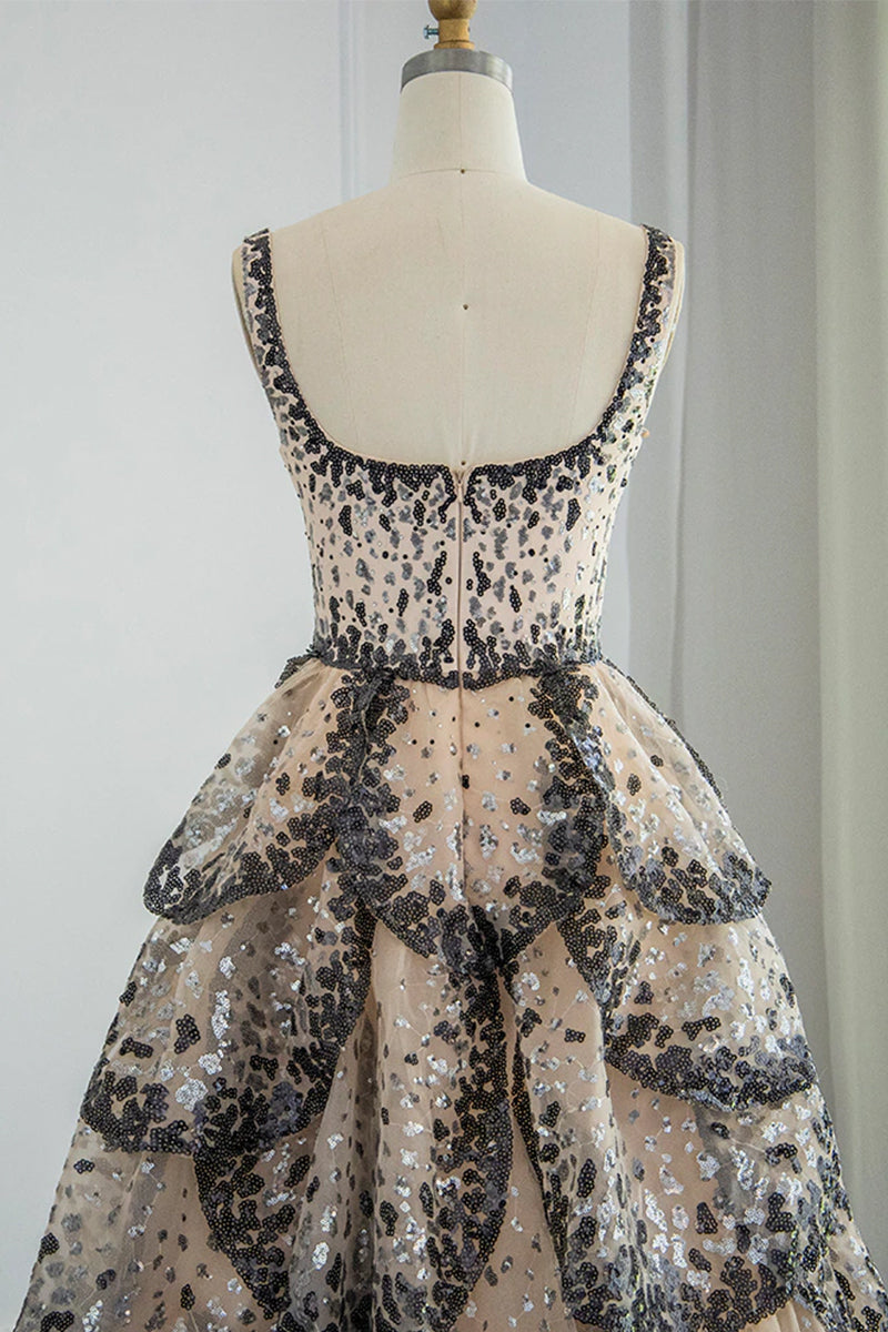 Anouk Tiered Sequin Couture Gown | Jewelclues