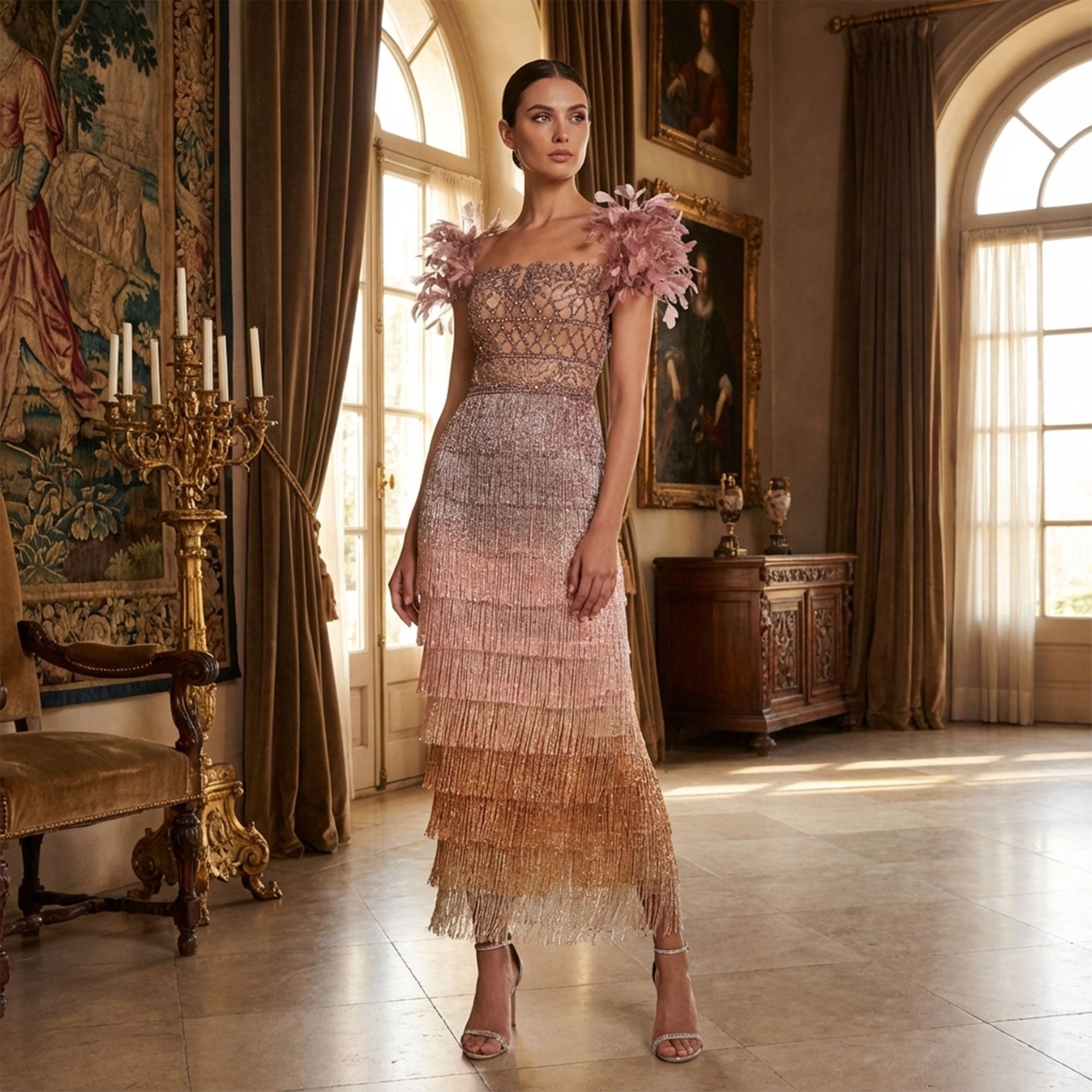 Aphrodite Tassel Midi Dress | Jewelclues