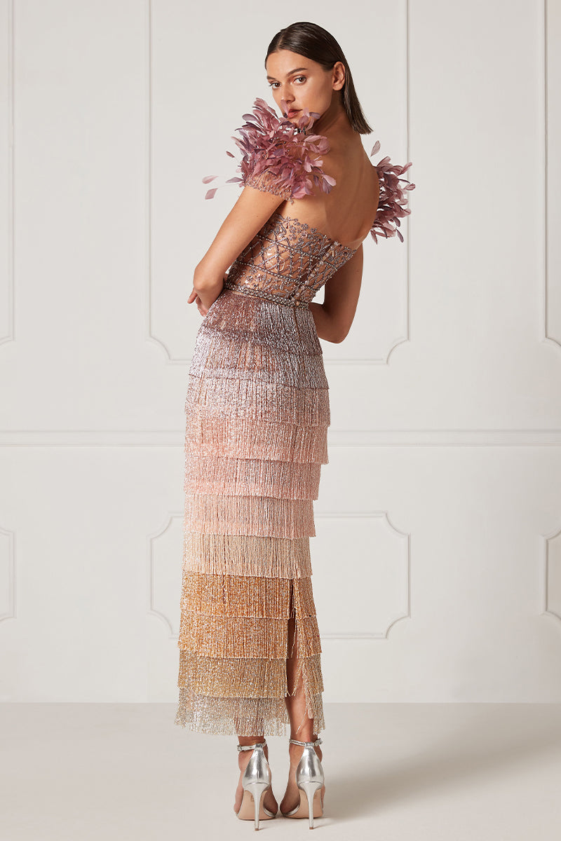 Aphrodite Tassel Midi Dress | Jewelclues