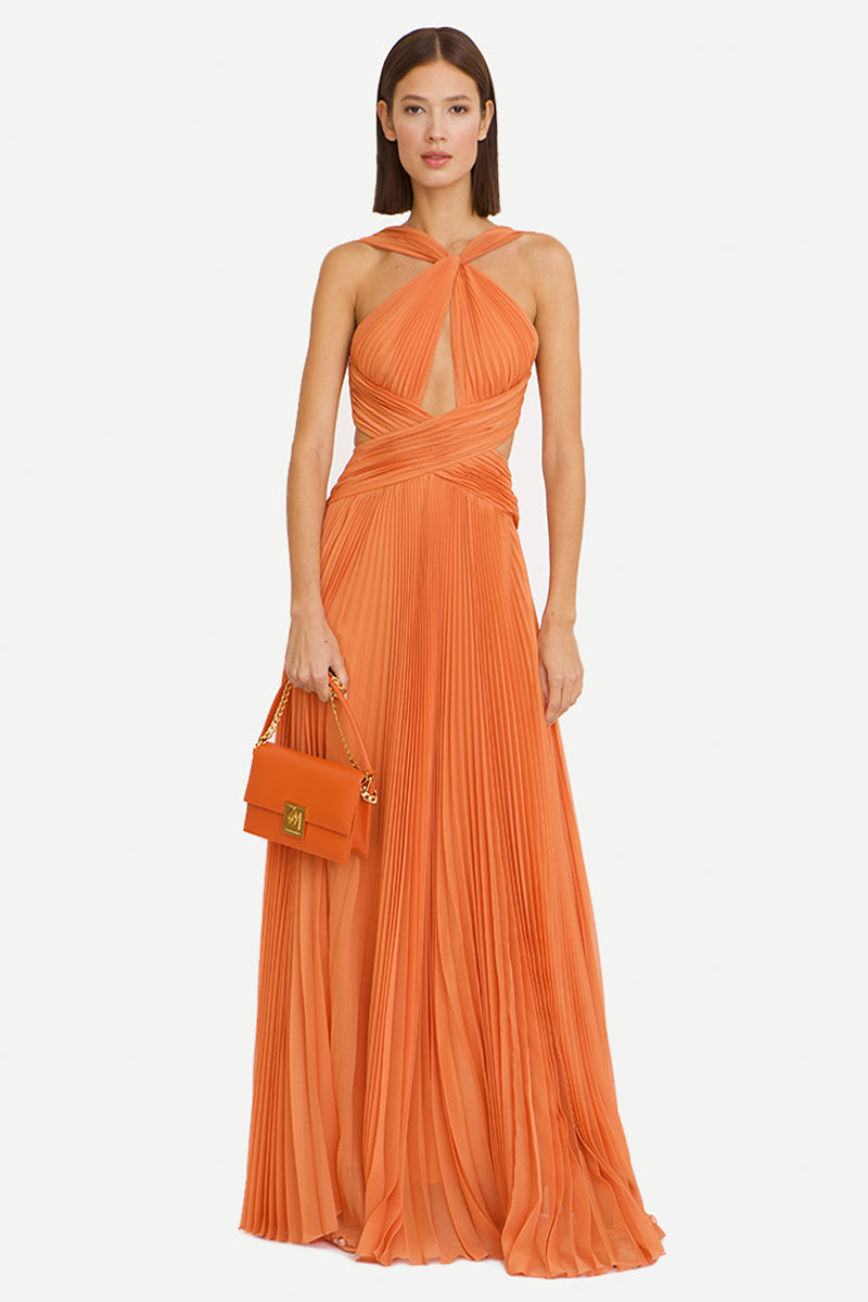 open back chiffon dress Wedtrend Women Ink Blue Wedding Party Guest Dress A Line V Neck Pleated Backless Chiffon Maxi Dress with Lace Up Back, Ink Blue / US8