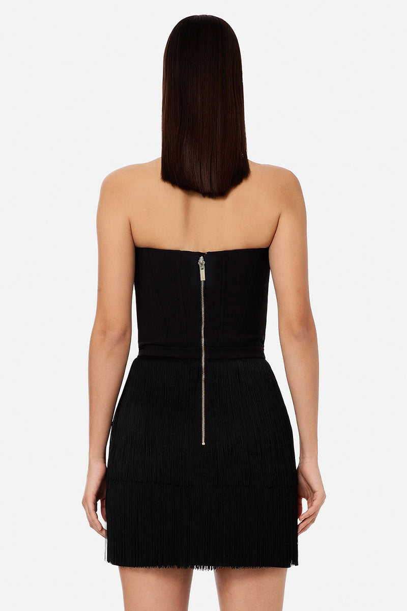Arabella Strapless Fringe Mini Dress | Jewelclues