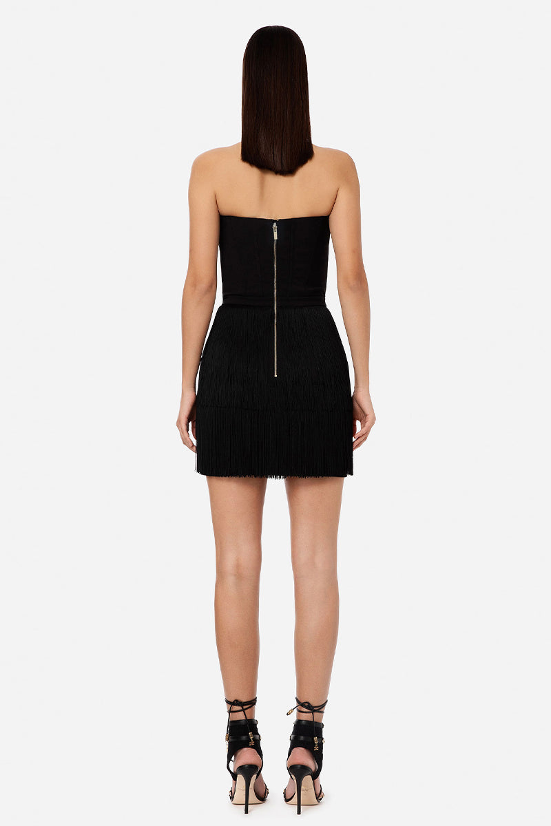 Arabella Strapless Fringe Mini Dress | Jewelclues