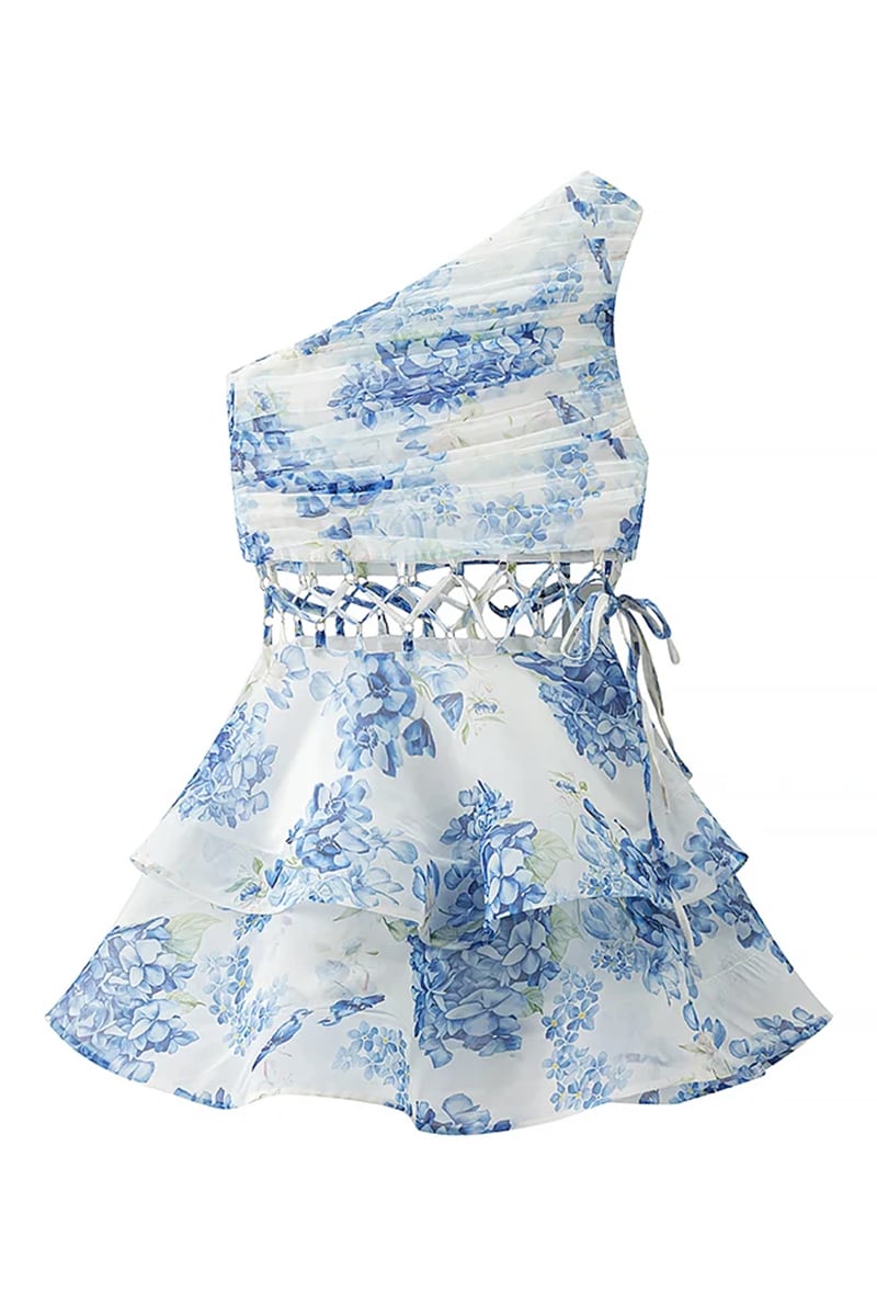 Aurelia One-Shoulder Floral Mini Dress | Jewelclues