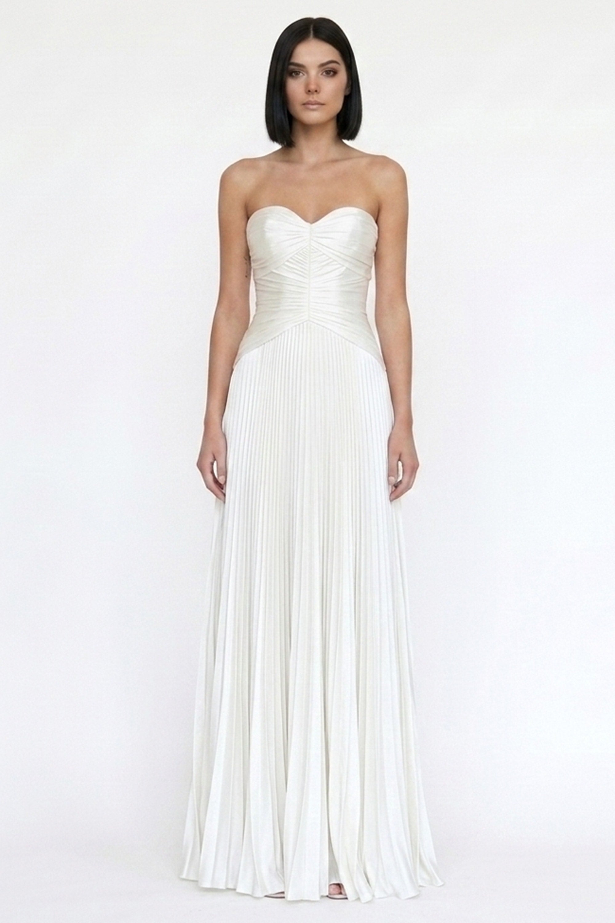 Aurelia Pleated Strapless Wedding Gown | JewelClues