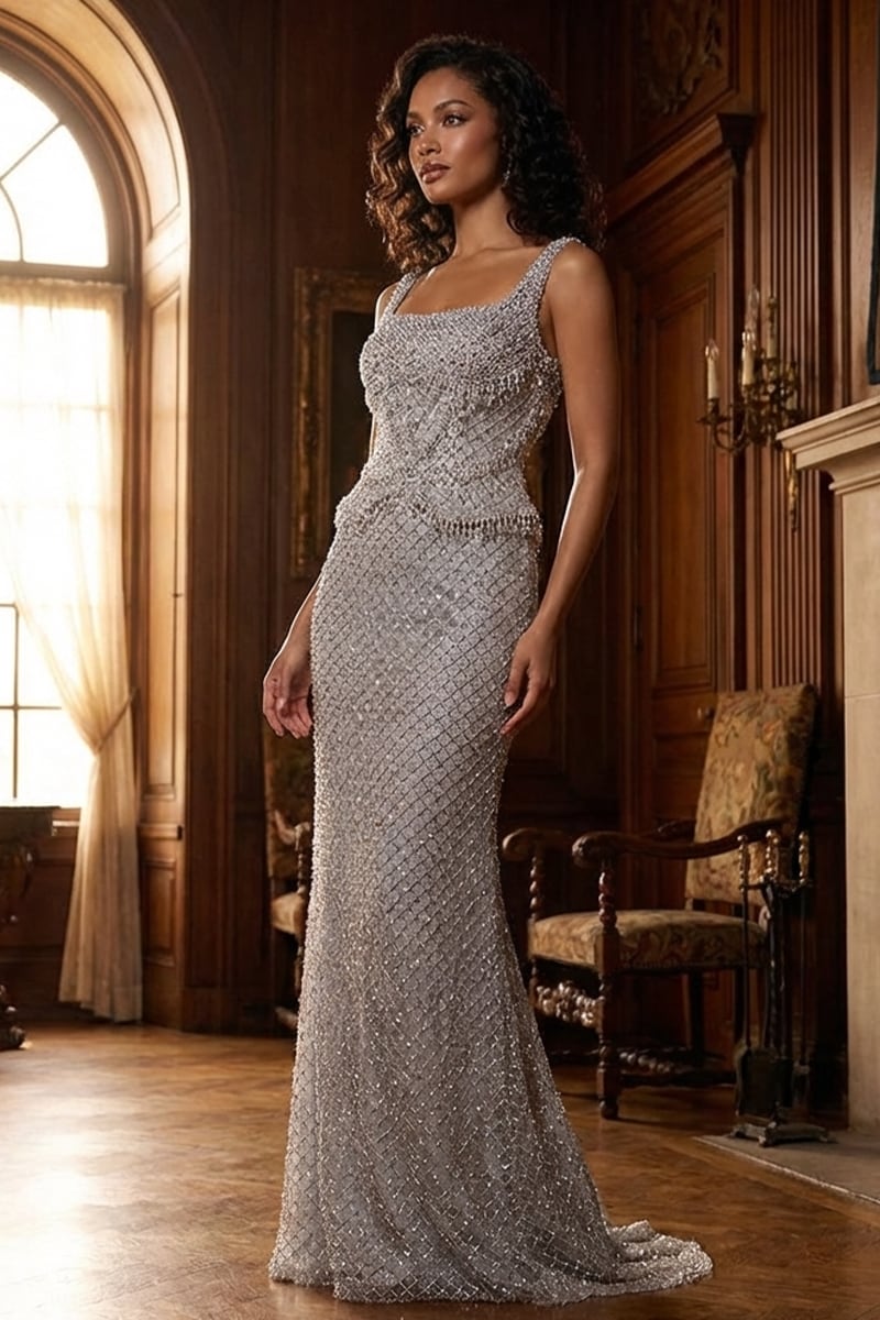 Aurora Beaded Couture Gown | Jewelclues