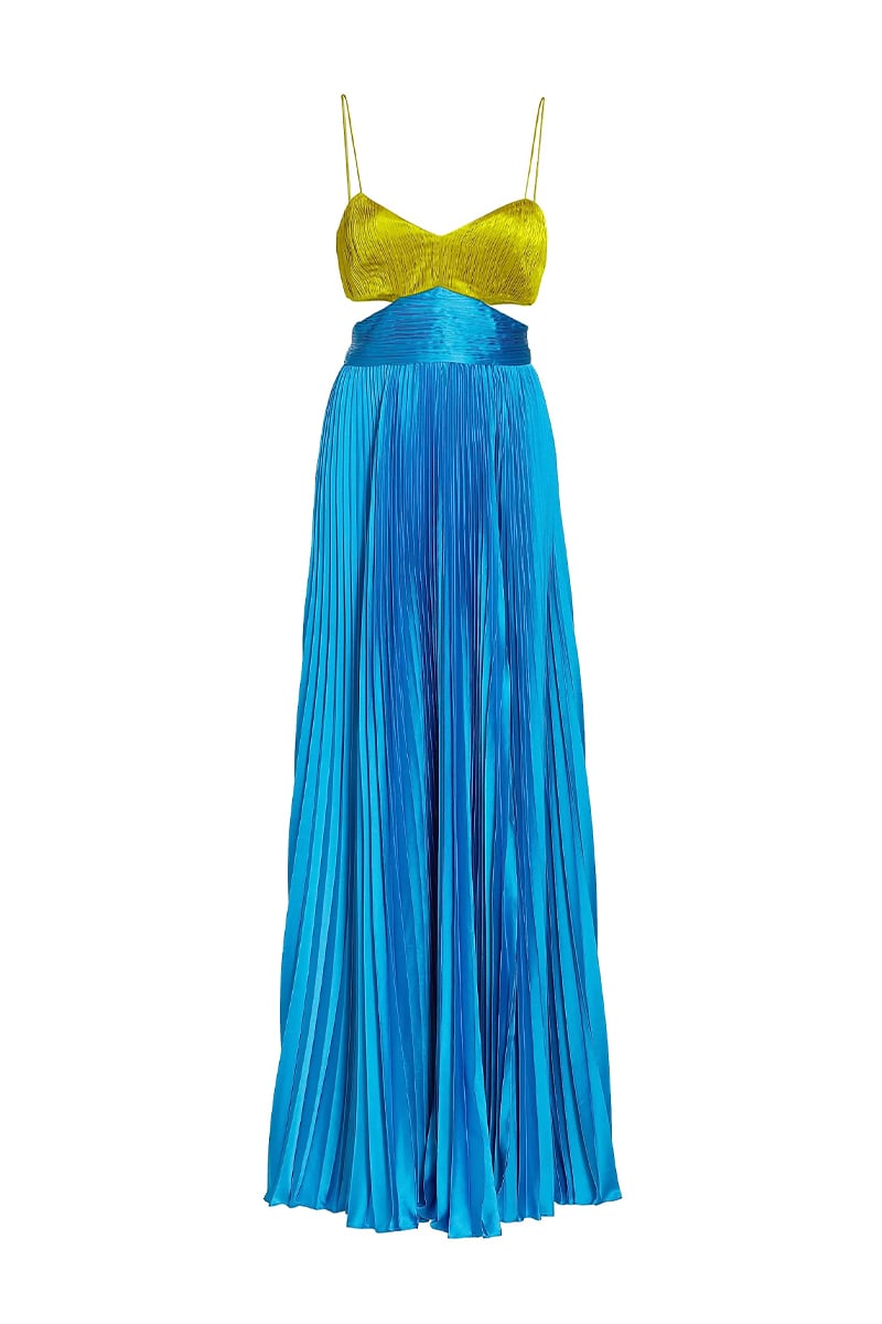 Aveline Pleated Cutout Gown | Jewelclues