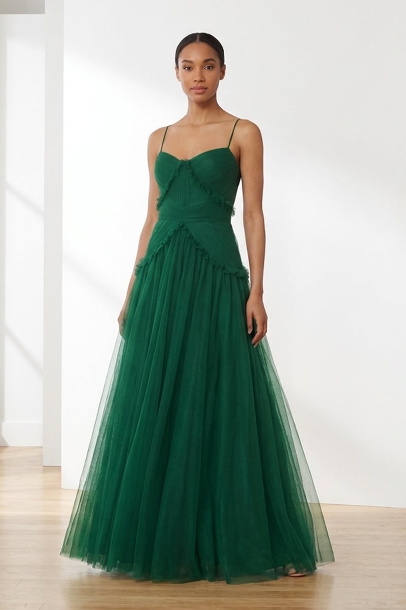 Avianna Tulle Maxi Dress | Jewelclues #color_green