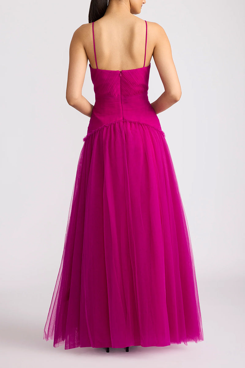 Avianna Tulle Maxi Dress | Jewelclues #color_fuchsia