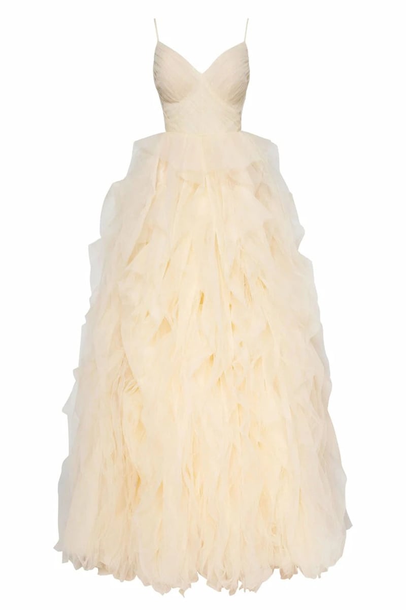 Beatrix Frill-Layered Couture Gown | JewelClues #color_cream