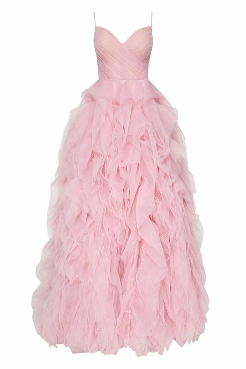 Beatrix Frill-Layered Couture Gown | JewelClues #color_pink