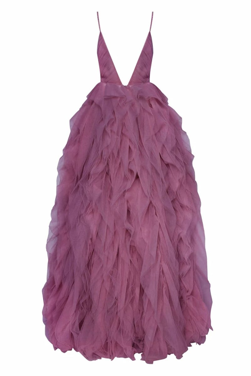 Beatrix Frill-Layered Couture Gown | JewelClues #color_purple