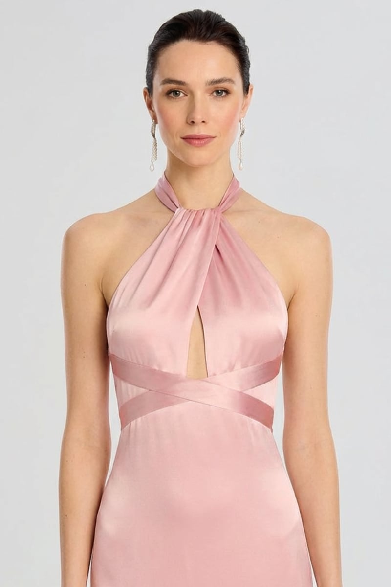 Bianca Cutout Satin Maxi Dress | JewelClues #color_pink