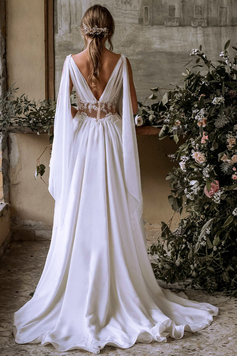 Bohemian Goddess Wedding Dress | Jewelclues | #color_white