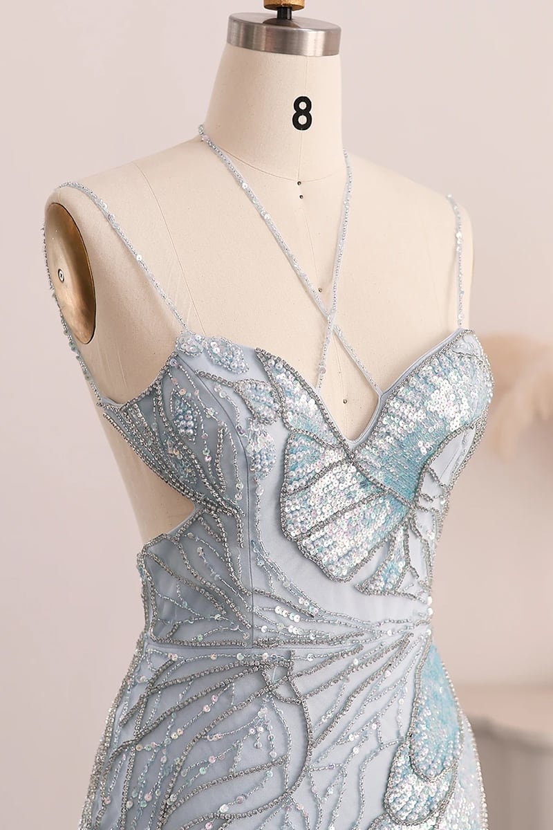 Calista Bias-Cut Embellished Gown | JewelClues #color_light blue