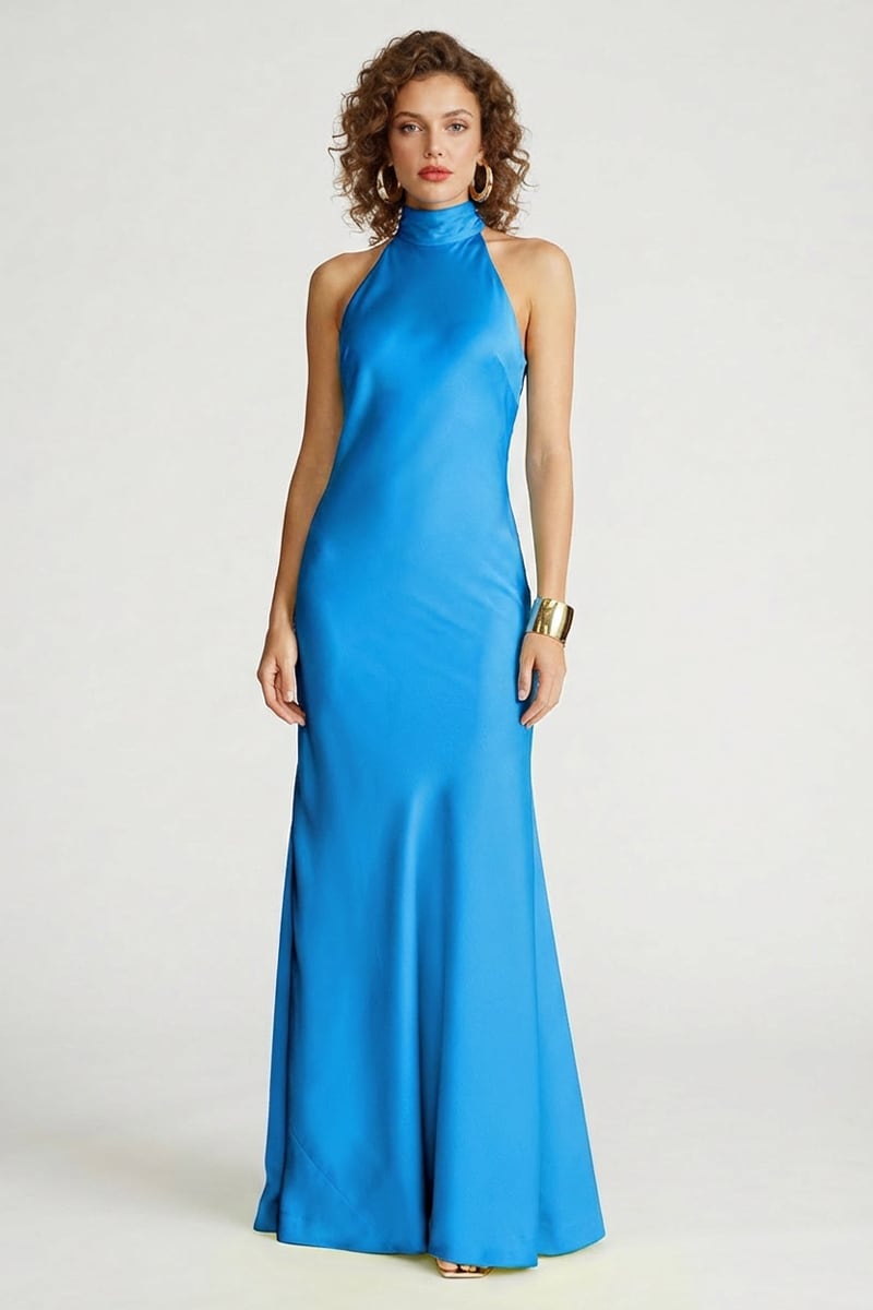 Calyra Silk Chiffon-Tie Gown | JewelClues