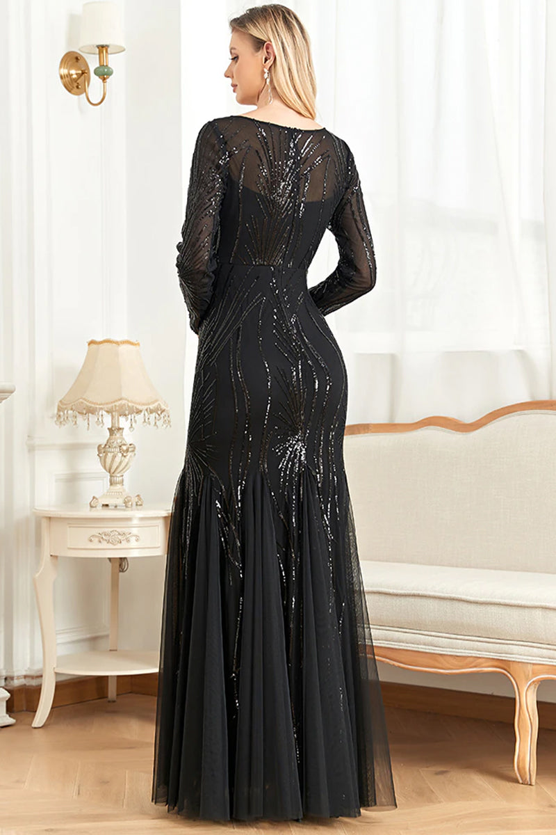 Captivating Glam Sequin Long Sleeve Maxi Dress | Jewelclues