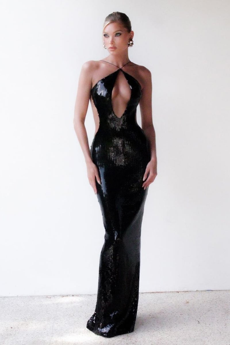 Caroline Sequin Backless Maxi Dress | Ready-To-Ship | JewelClues Caroline Sequin Backless Maxi Dress | Ready-To-Ship | JewelClues