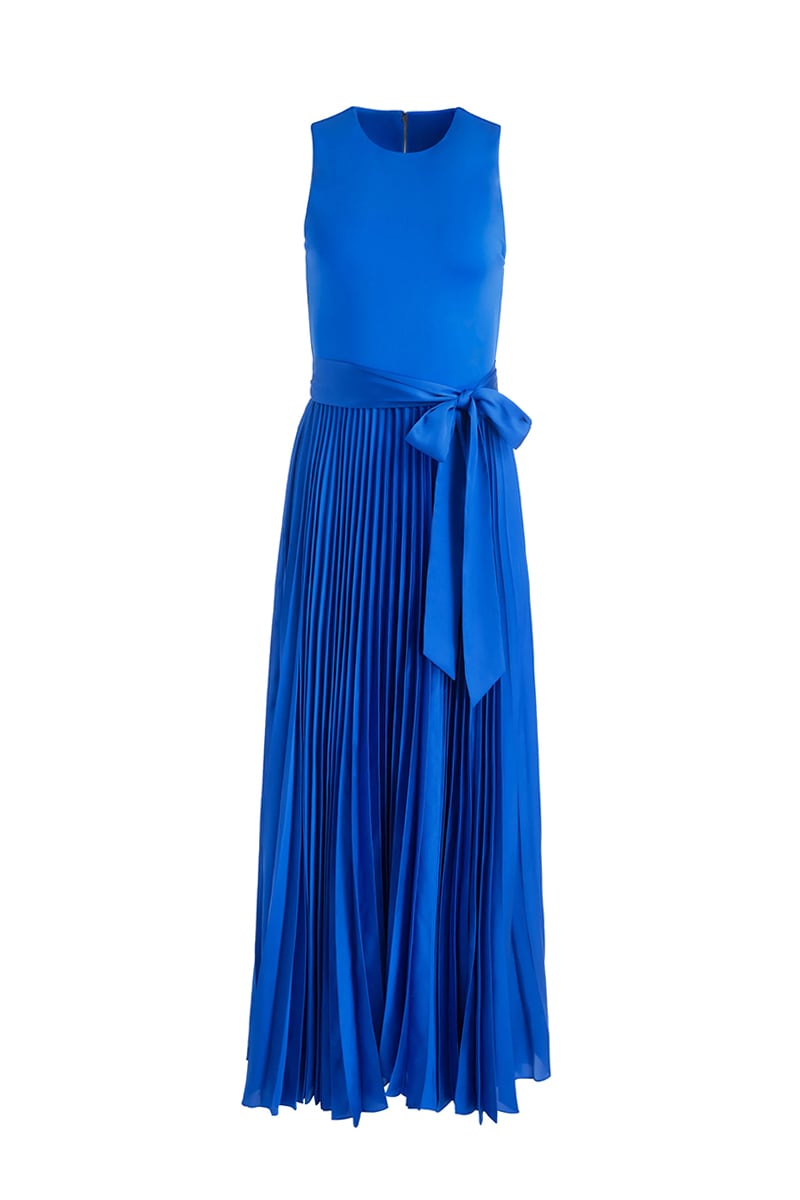 Celeste Pleated Satin Maxi Dress | Jewelclues